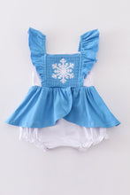 Load image into Gallery viewer, Blue frozen smocked girl bubble