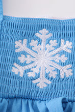 Load image into Gallery viewer, Blue frozen smocked girl bubble