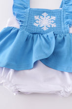 Load image into Gallery viewer, Blue frozen smocked girl bubble