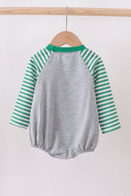 Load image into Gallery viewer, Green tree tractor applique stripe bubble
