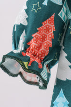 Load image into Gallery viewer, Green tree print ruffle romper