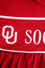 Load image into Gallery viewer, Red sooners embroidery girl dress - Abbies Place