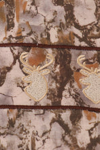 Load image into Gallery viewer, Brown three deers embroidery shorts set