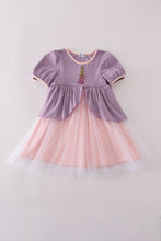 Load image into Gallery viewer, Purple princess embroidery ruffle dress