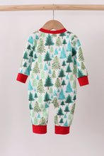 Load image into Gallery viewer, Green christmas tree print romper