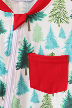 Load image into Gallery viewer, Green christmas tree print romper