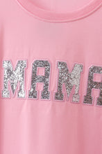 Load image into Gallery viewer, Pink MAMA glitter mom&me top
