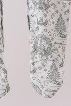 Load image into Gallery viewer, Green christmas tree print ruffle romper