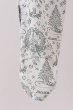 Load image into Gallery viewer, Green christmas tree print ruffle romper