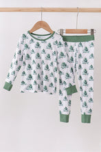 Load image into Gallery viewer, Green christmas tree bamboo pajama set