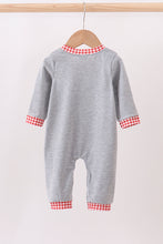 Load image into Gallery viewer, Gray farm applique romper