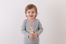 Load image into Gallery viewer, Gray farm applique top