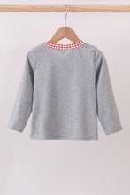 Load image into Gallery viewer, Gray farm applique top