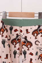 Load image into Gallery viewer, Green cowboy bamboo pants set