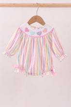 Load image into Gallery viewer, Multicolored heart smocked bow bubble