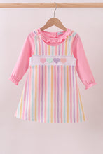 Load image into Gallery viewer, Multicolored heart smocked 2pc set
