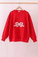 Load image into Gallery viewer, Red bow applique mom&me top
