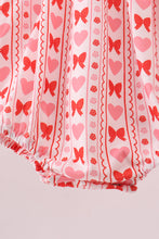 Load image into Gallery viewer, Red heart bow smocked bubble