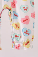 Load image into Gallery viewer, Blue heart print pocket romper