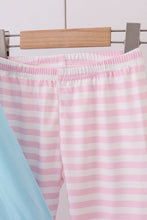 Load image into Gallery viewer, Blue truck heart applique ruffle pants set
