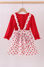 Load image into Gallery viewer, Red heart applique ruffle 2pc set