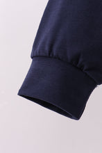 Load image into Gallery viewer, Navy heart floral applique hoodie