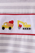 Load image into Gallery viewer, Red stripe construction embroidery pants set