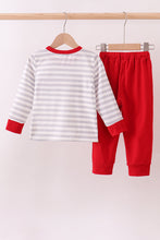 Load image into Gallery viewer, Red stripe construction embroidery pants set