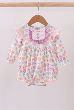 Load image into Gallery viewer, Purple heart print ruffle bubble