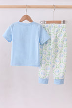 Load image into Gallery viewer, Blue golf cart embroidery pants set