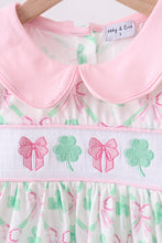 Load image into Gallery viewer, Pink clover bow embroidery shorts set