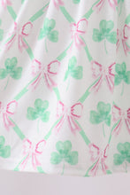 Load image into Gallery viewer, Pink clover bow embroidery shorts set