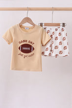 Load image into Gallery viewer, Game day football applique shorts set