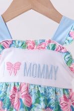 Load image into Gallery viewer, Blue I love MOMMY embroidery ruffle bubble