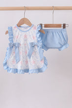 Load image into Gallery viewer, Blue starfish shell ruffle bloomer set