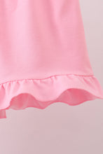 Load image into Gallery viewer, Pink bow hydrangea smocked shorts set