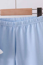 Load image into Gallery viewer, Blue bow floral smocked ruffle pants set