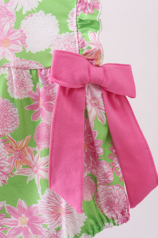 Pink floral ruffle bubble