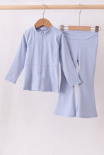 Load image into Gallery viewer, Blue active flare pants set