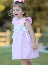 Load image into Gallery viewer, Pink Smocked Church Christ Bishop Christening Dress