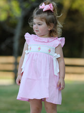 Load image into Gallery viewer, Pink Smocked Church Christ Bishop Christening Dress