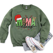 Load image into Gallery viewer, Mama Claus, Santa, Plaid, Leopard Print, Christmas Sweatshirt