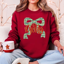 Load image into Gallery viewer, Merry Bow, Christmas Ribbon, Retro, Santa Sweatshirt