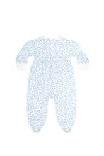 Load image into Gallery viewer, Blue Cheetah Print Smocked Footie