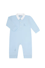 Load image into Gallery viewer, Blue Puppy Love Embroidery Romper LS