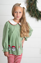 Load image into Gallery viewer, Green Candy Cane Stripe Santa Pant Set