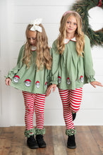 Load image into Gallery viewer, Green Candy Cane Stripe Santa Pant Set