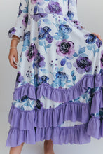 Load image into Gallery viewer, Lavender Floral Ruffles Dress