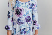 Load image into Gallery viewer, Lavender Floral Ruffles Dress