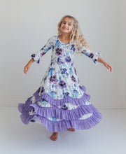 Load image into Gallery viewer, Lavender Floral Ruffles Dress